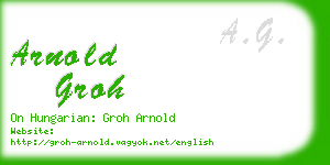 arnold groh business card
